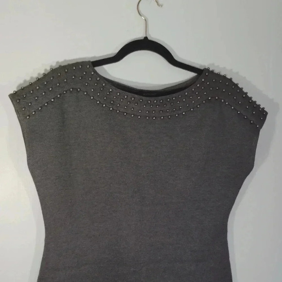 CLEARANCE Spense Minidress Beaded Collar Dress Charcoal Grey 8P - Picture 11 of 11